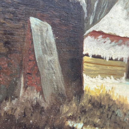 Traditional Winter Landscape Oil Painting "Gilded Frame" Detailed Small Artwork Holland Art Shop
