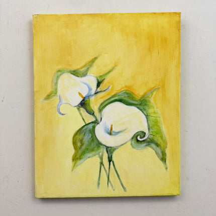 Refined Floral Still Life Oil Painting "Calla Lily" Rustic Art Holland Art Shop