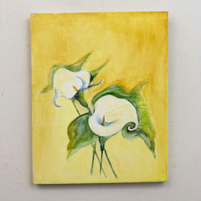 Refined Floral Still Life Oil Painting "Calla Lily" Rustic Art Holland Art Shop