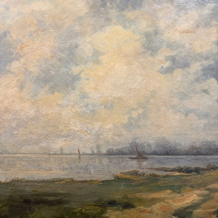 Large seascape oil painting year 1930. Sizing 115 x 89 cm