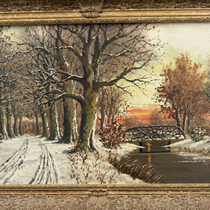 Authentic Winter Landscape Oil Painting "Snowy Trees" Classic Large Artwork Holland Art Shop