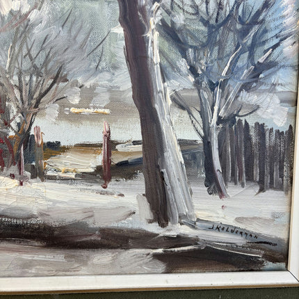 Classic Winter Landscape Oil Painting "Bare Trees" Timeless Artwork Holland Art Shop