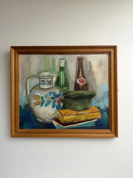 Figurative Oil Painting Still Life "Decorative Pitcher" Fine Medium Art