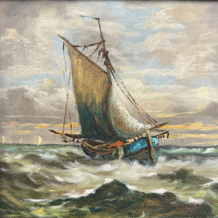 Authentic Seascape Oil Painting "Sailing Boat" Refined Art Holland Art Shop