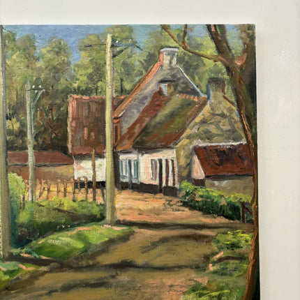 Handcrafted Landscape Oil Painting "Village Road" Authentic Artwork Holland Art Shop
