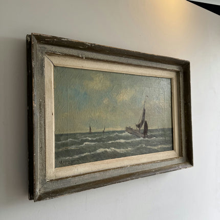 Detailed Seascape Oil Painting "Sailing Boat" Expressive Artwork Holland Art Shop