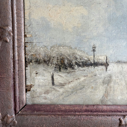 Rustic Winter Landscape Oil Painting "Windmill Structure" Refined Large Artwork Holland Art Shop