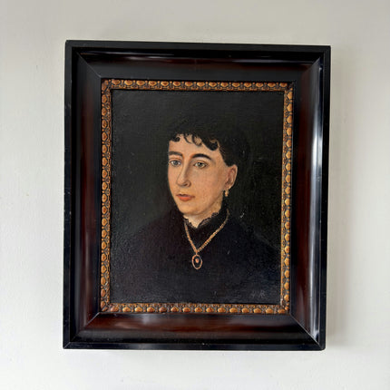 Classic Oil Painting Portrait "Mysterious Young Woman" Remarkable Medium Artwork Holland Art Shop