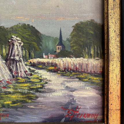 Traditional Landscape Oil Painting "Haystack Group" Detailed Small Art Holland Art Shop