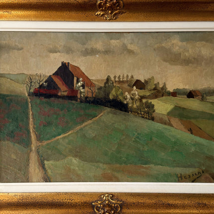 Fine Oil Painting Landscape "Farmhouse Landscape" Handcrafted Medium Art Holland Art Shop