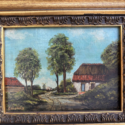 Classic Landscape Oil Painting "Gilded Frame" Elegant Small Art Holland Art Shop