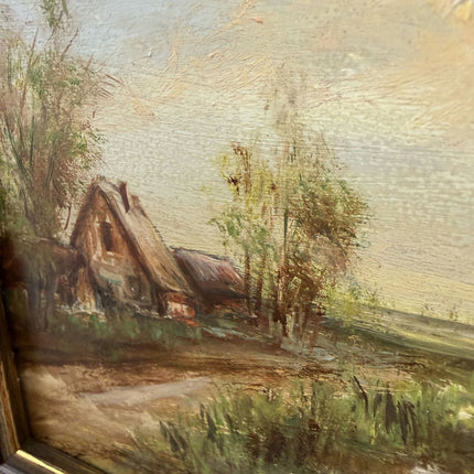 Rustic Landscape Oil Painting "Thatched Cottage" Elegant Small Art Holland Art Shop