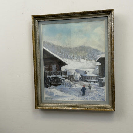 Traditional Winter Landscape Oil Painting "Snowy Village" Authentic Art Holland Art Shop