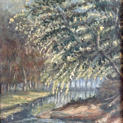 Authentic Landscape Oil Painting "Three Swans" Original Artwork Holland Art Shop