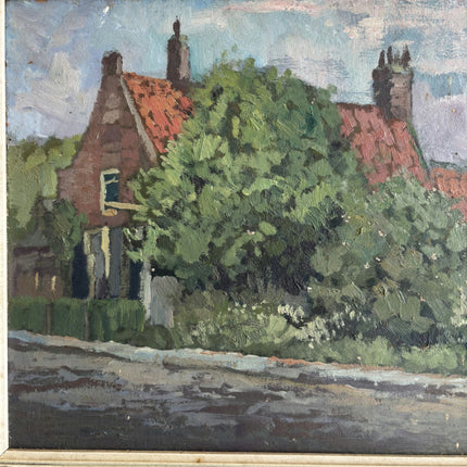 Handcrafted Landscape Oil Painting "Tiled Roof" Detailed Artwork Holland Art Shop