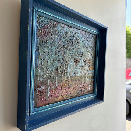 Detailed Landscape Oil Painting "Blue Frame" Timeless Small Artwork Holland Art Shop