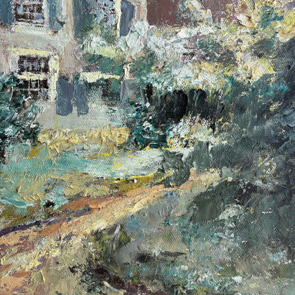 Traditional Landscape Oil Painting "Blue House" Authentic Artwork Holland Art Shop