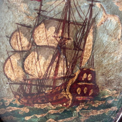 Refined Oil Painting Seascape "Sailing Ship" Intriguing Small Artwork Holland Art Shop
