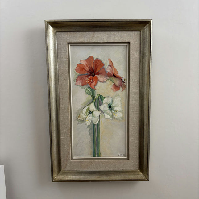 Rustic Floral Still Life Oil Painting "Amaryllis Stem" Classic Large Art Holland Art Shop