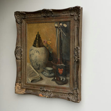 Charles Bakker Rustic Flowery Still Life Oil Painting "Decorative Vase" Art Holland Art Shop