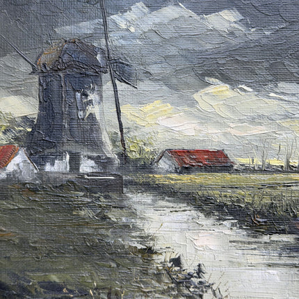Classic Landscape Oil Painting "Windmill Tower" Expressive Artwork Holland Art Shop