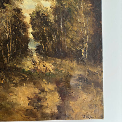 Handcrafted Landscape Oil Painting "Forest Path" Elegant Artwork Holland Art Shop