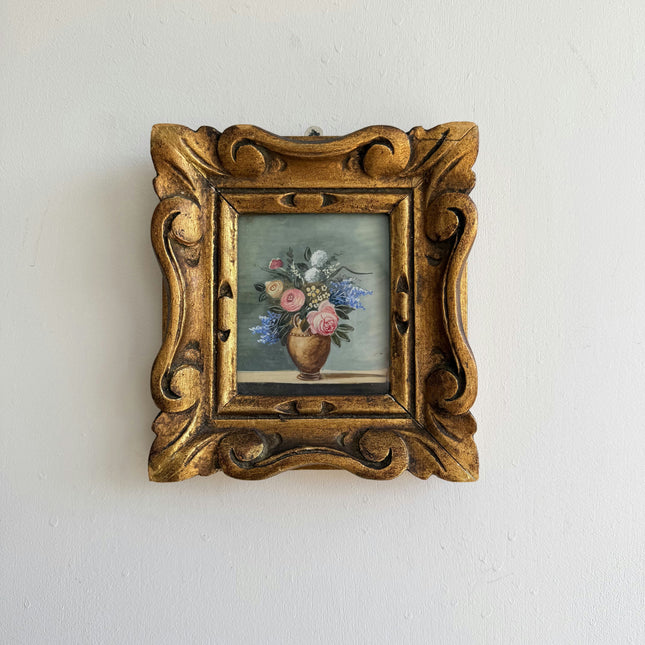 Classic Still Life Oil Painting "Flower Vase" Vintage Small Art Holland Art Shop