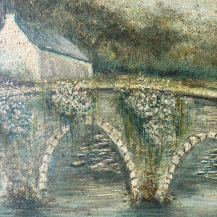 Original Oil Painting Landscape "Stone Bridge" Striking Large Artwork Holland Art Shop