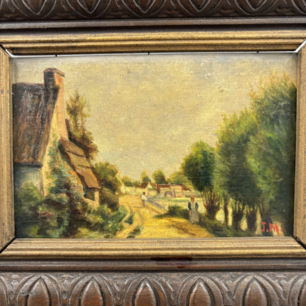 Expressive Landscape Oil Painting "Wooden Frame" Handcrafted Small Artwork Holland Art Shop