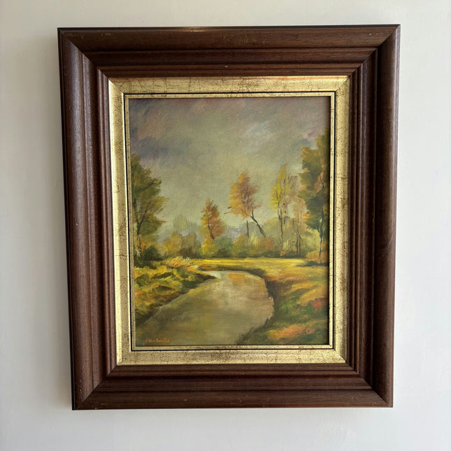 Refined Landscape Oil Painting "Framed Painting" Vintage Large Art Holland Art Shop