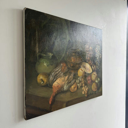Vintage Still Life Oil Painting "Grapes Cluster" Elegant Artwork Holland Art Shop