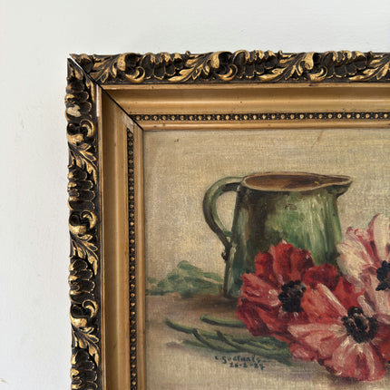 Remarkable Oil Painting Flowery Still Life "Flower Arrangement" Belgique Art Holland Art Shop