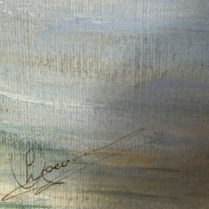 Original Oil Painting Harbor Scene "Coastal Cliffs" Intriguing Medium Artwork Holland Art Shop
