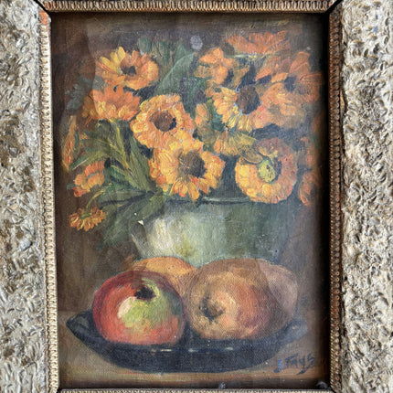 Authentic Floral Still Life Oil Painting "Sunflower Bouquet" Small Artwork Holland Art Shop