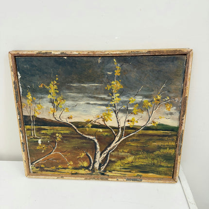 Timeless Landscape Oil Painting "Flowering Tree" Elegant Small Art Holland Art Shop