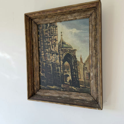 Original Cityscape Oil Painting "Stone Gateway" Classic Art Holland Art Shop
