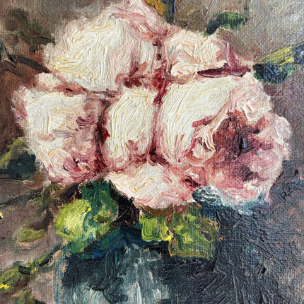 Elegant Floral Still Life Oil Painting "Pink Roses" Refined Art Holland Art Shop