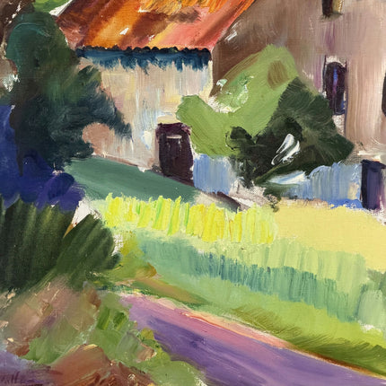 Original Landscape Oil Painting "Country House" Vintage Artwork Holland Art Shop