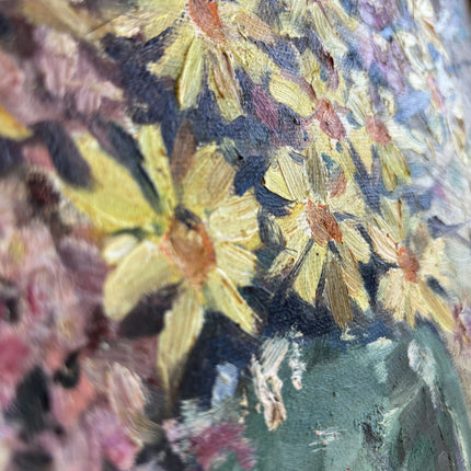 Rustic Floral Still Life Oil Painting "Green Vase" Classic Art Holland Art Shop