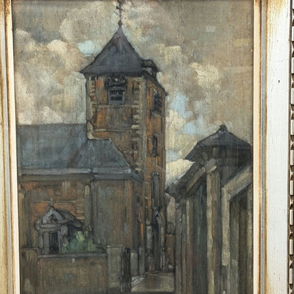 Refined Cityscape Oil Painting "Wooden Tower" Detailed Art Holland Art Shop