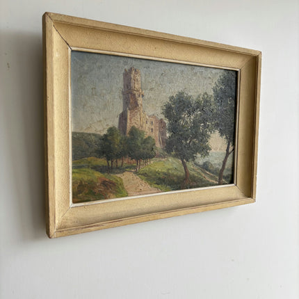 Vintage Landscape Oil Painting "Ruined Tower" Timeless Art Holland Art Shop