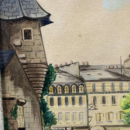 Expressive Cityscape Aquarel "Framed Back" Traditional Artwork Holland Art Shop