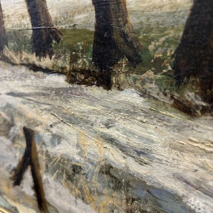 Rustic Winter Landscape Oil Painting "Bare Trees" Detailed Art Holland Art Shop