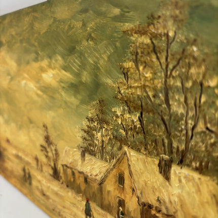 Detailed Winter Landscape Oil Painting "Thatched Cottage" Expressive Small Art Holland Art Shop