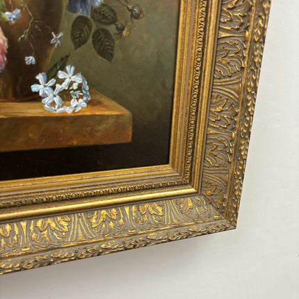 Traditional Floral Still Life Oil Painting "Wooden Panel" Refined Artwork Holland Art Shop