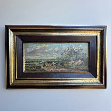 19th Century Antique Landscape Oil Painting "Gilded Frame" Art Holland Art Shop