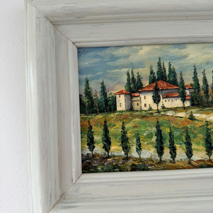 Rustic Landscape Oil Painting "Country Villa" Authentic Small Artwork Holland Art Shop