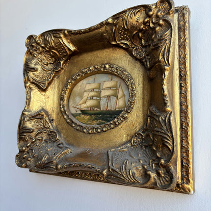 Timeless Seascape Oil Painting "Gilded Frame" Expressive Small Art Holland Art Shop