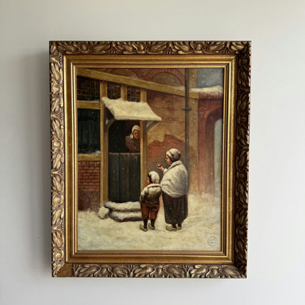 Elegant Figurative Oil Painting "Mother And Child" Authentic Art Holland Art Shop