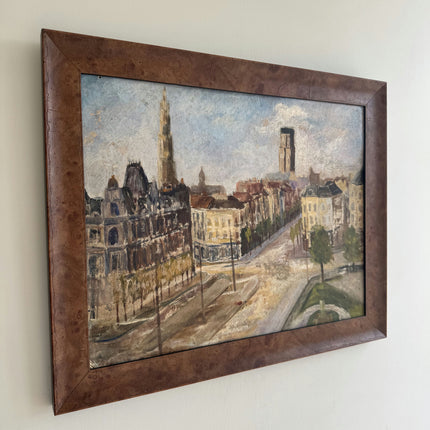 Refined Landscape Oil Painting "City Street" Traditional Art Holland Art Shop